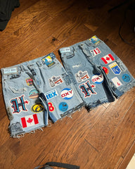 Cartoon Patchwork Denim Short