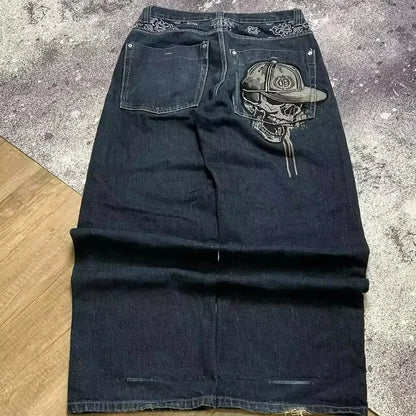 Retro Gothic Cross Wings Embroidered Pant