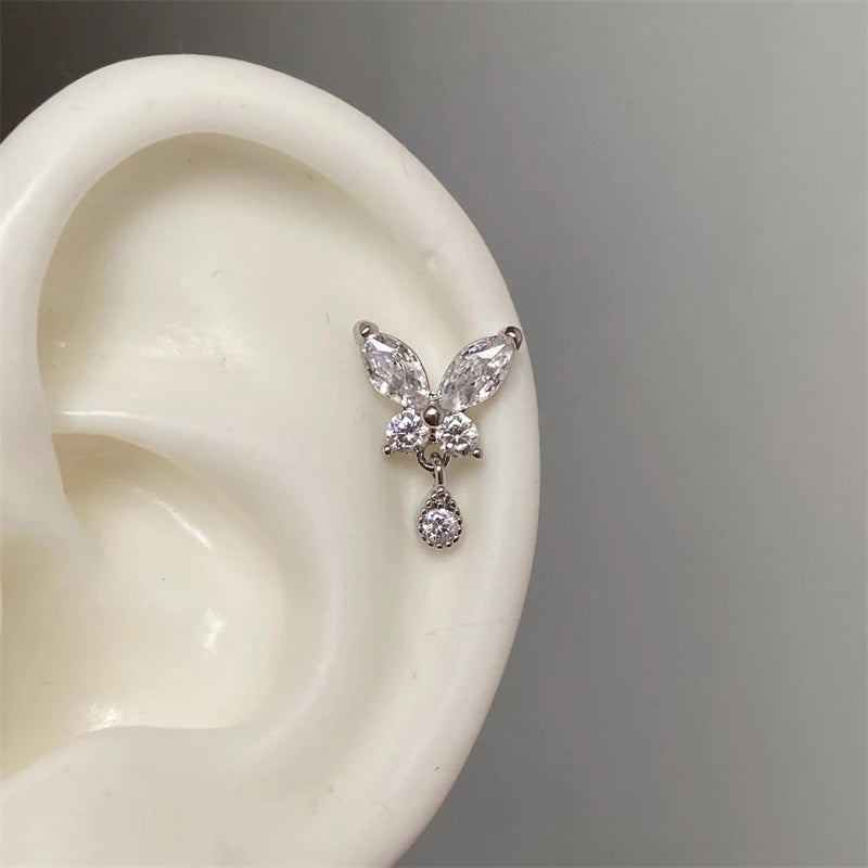 Silver Saturn 316L Stainless Steel Stud Earring