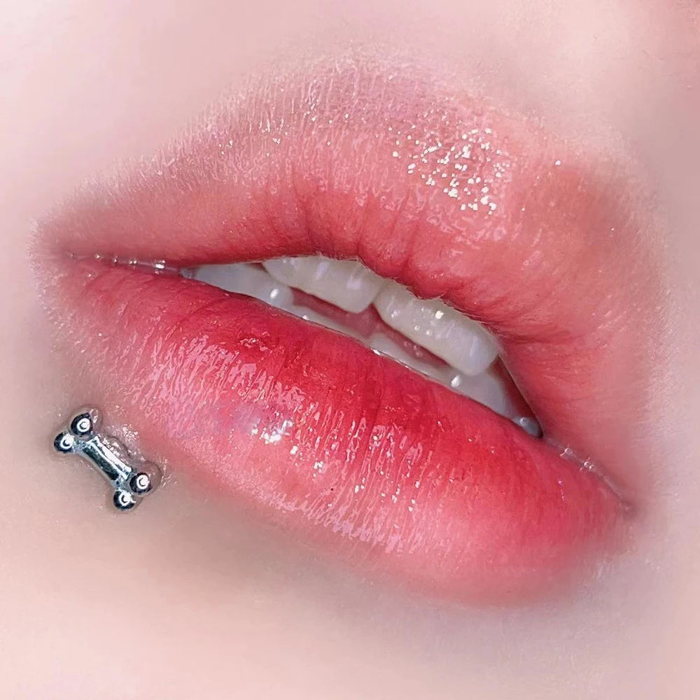 Bone Shape Simple Silver Stainless Steel Lip Stud Main image