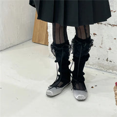 Gothic Lolita Bow Knit Sock