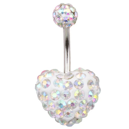 Heart Crystal Dangle Gothic Belly Ring