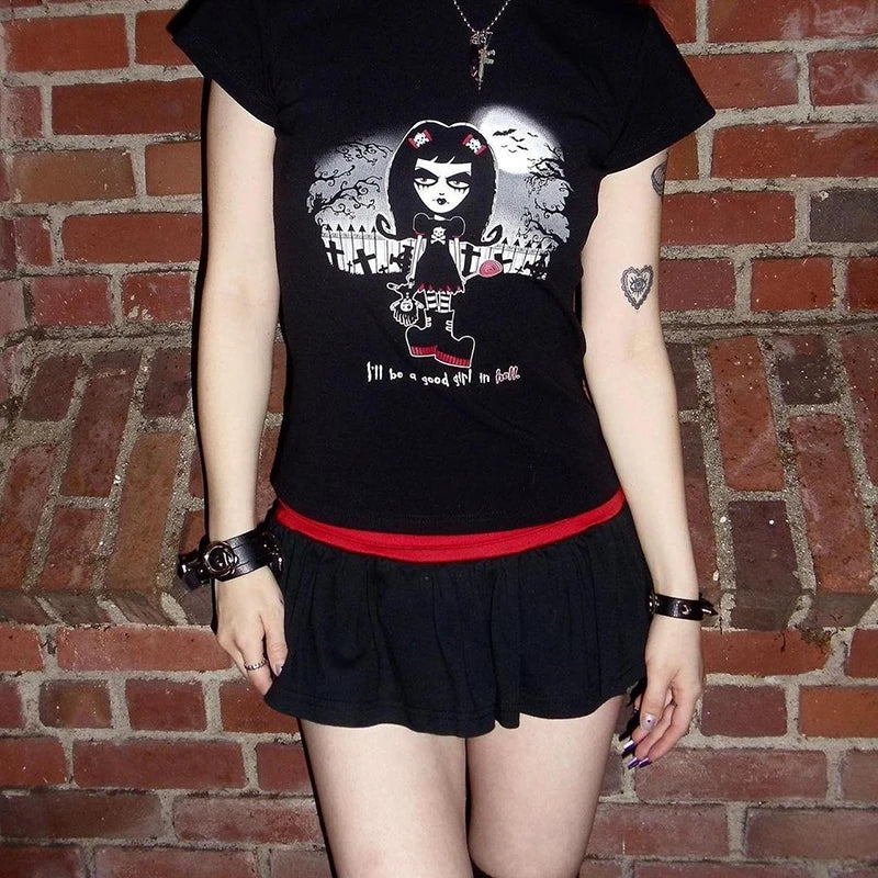 Gothic Streetwear Graphic Cotton T-shirt Main image