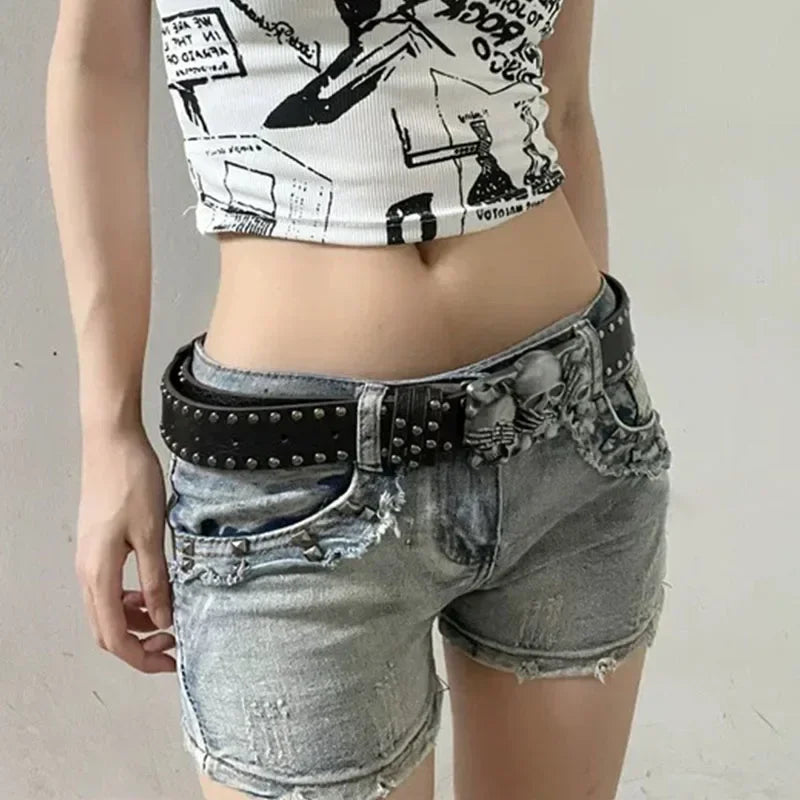 Punk Gothic Skull Hand Leather Belt