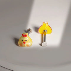 Stainless Steel Chicken Flat Bottom Tongue Ring