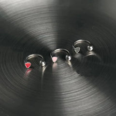 Black Heart C-Shaped Chirurgical Lip Stud