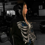 Gothic Skeleton Butterfly Zip Hoodie