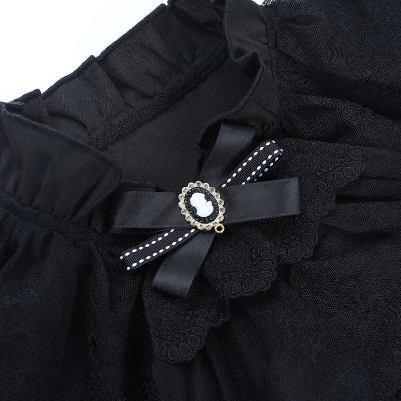 Lace Patchwork Slim Fit Blouse