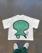 Hip Hop Cartoon Print Oversized T-shirt