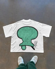 Hip Hop Cartoon Print Oversized T-shirt