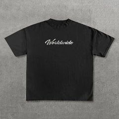 Hip Hop Letter Print Cotton Oversized T-shirt