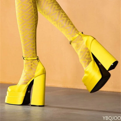 Retro Mary Jane Chunky Gothic High Heel