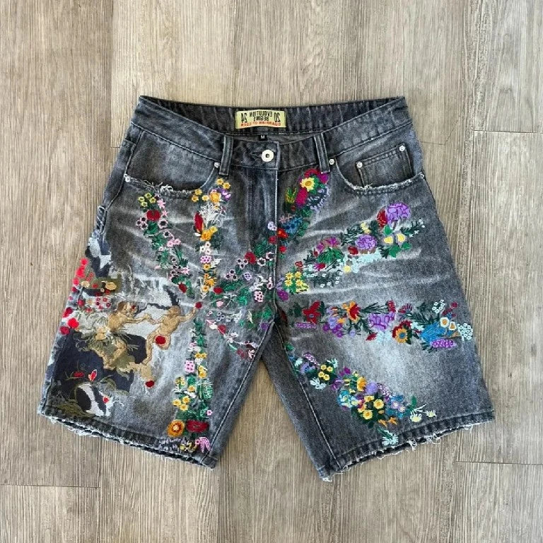 Hip Hop Embroidered Baggy Short Main image