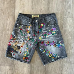 Hip Hop Embroidered Baggy Short