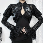 Lace Trim Mesh Top