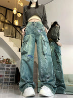 Graffiti Print Gothic Cargo Pant