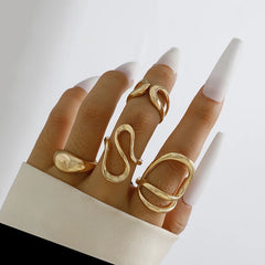 Punk Irregular Pearl Gothic Metal Ring