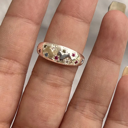 Y2K Crystal Heart Gothic Ring