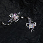 AB Butterfly Moon Pink Gothic Belly Ring