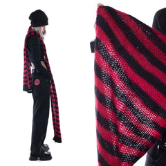 Striped Jacquard Knitted Harajuku Punk Gothic Warm Scarf