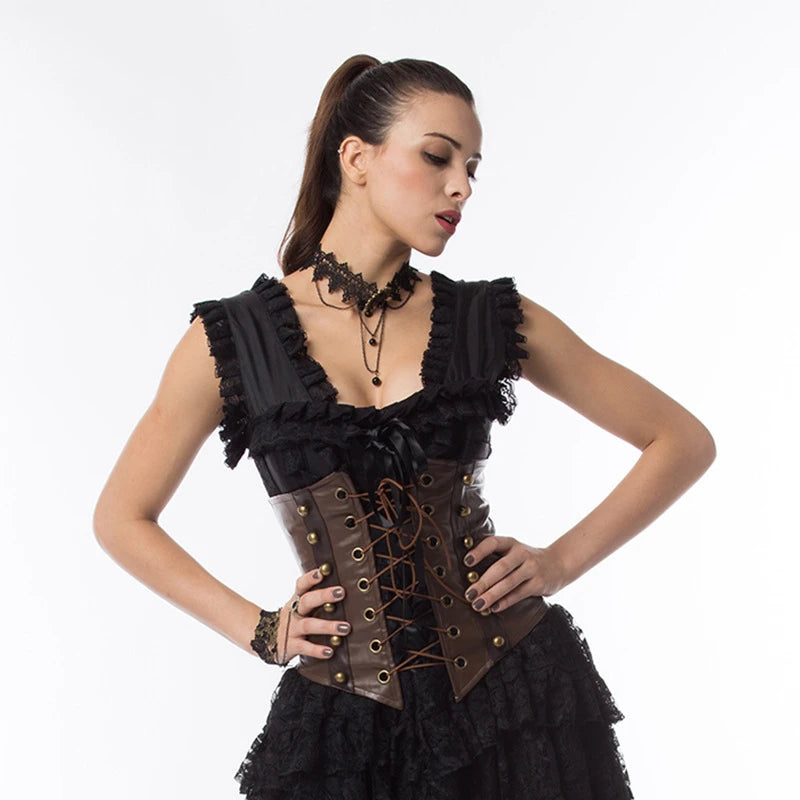 Vintage Lace-Up Underbust Corset Main image