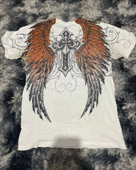 Colorful Wings Print Cotton T-shirt