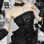 Lace Patchwork Strapless Corset