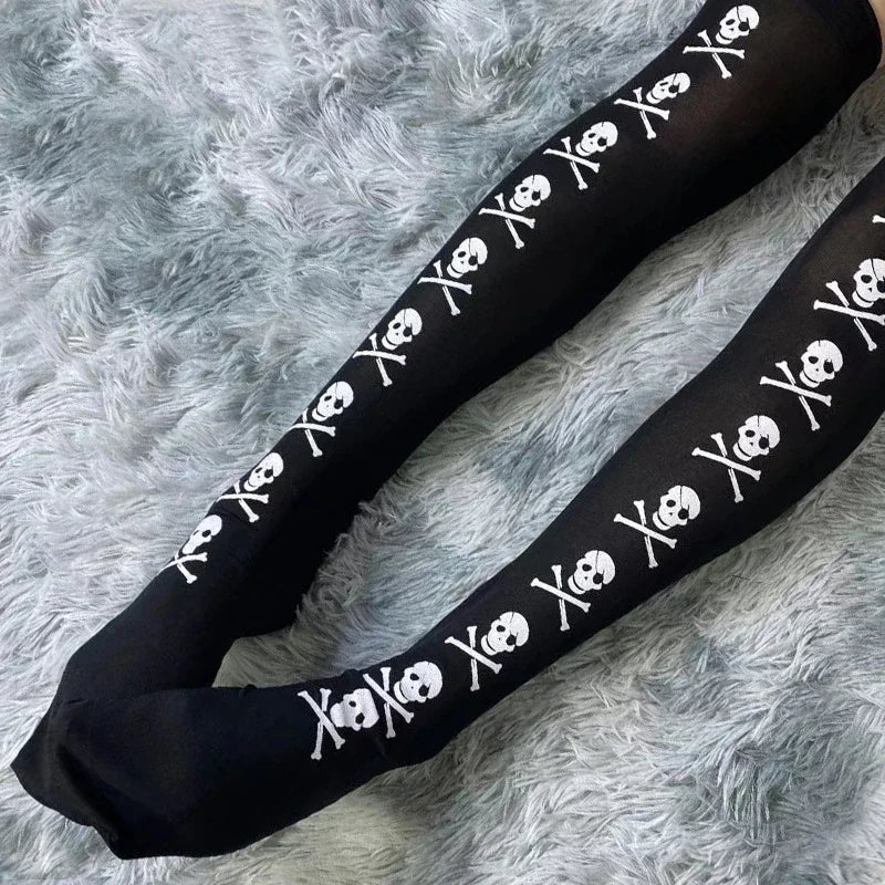 Gothic Skull Bat Cosplay Sock