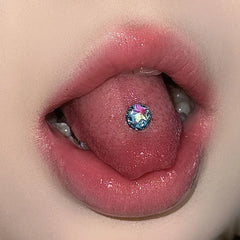 Glitter Sequin Star Mixed Color Tongue Ring