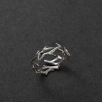 Punk Thorns Vine Red Rhinestones Gothic Ring