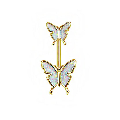 Gothic Butterfly Pendant Belly Ring
