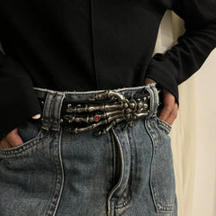 Unisex Gothic Skull Rivet Belt