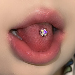 Glitter Sequin Star Mixed Color Tongue Ring