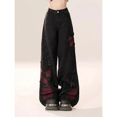 Gothic Baggy Butterfly Denim Pant