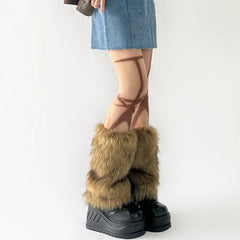 Gothic Faux Fur Furry Boot Sock