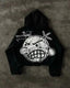 Gothic Rhinestone Sequin Zip Hoodie