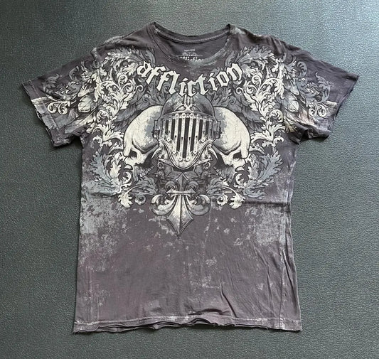Skull Cross Print Gothic Cotton T-shirt