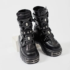 Heavy Metal Platform Motorcycle Gothic Boot