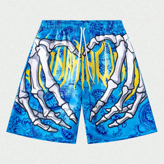 Skeleton Hand Print Shorts