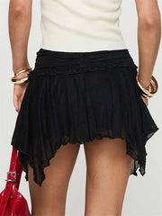 Ruffled Lace High Waist Skirt