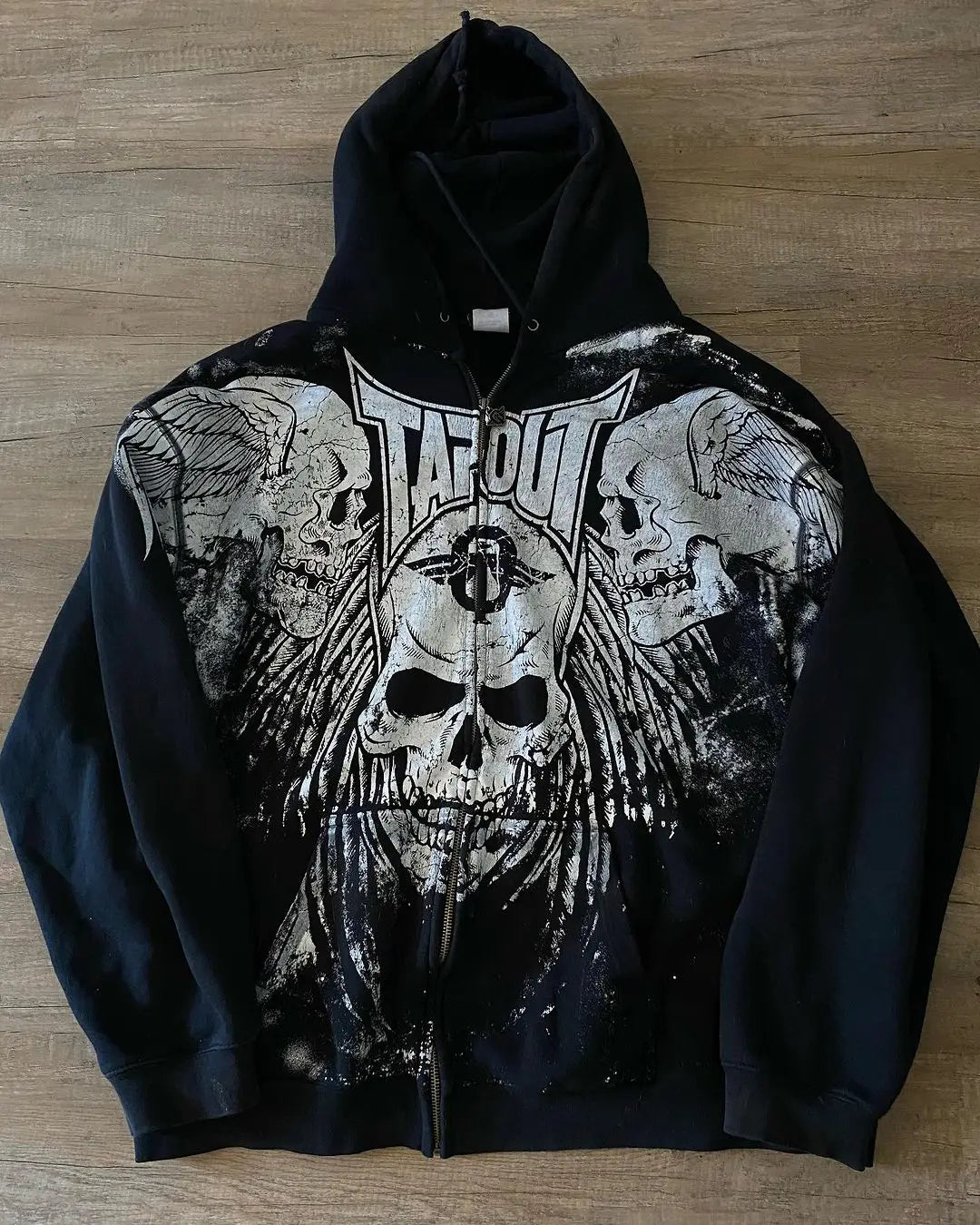 Gothic Skull Pattern Zip Hoodie Main image