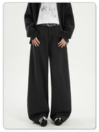 Snake Embroidery Wide Leg Pants