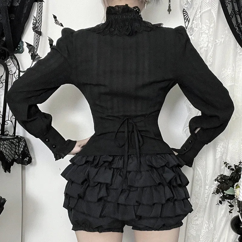 Textured Lace Trim Blouse
