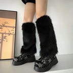 Gothic Faux Fur Rabbit Plush Sock