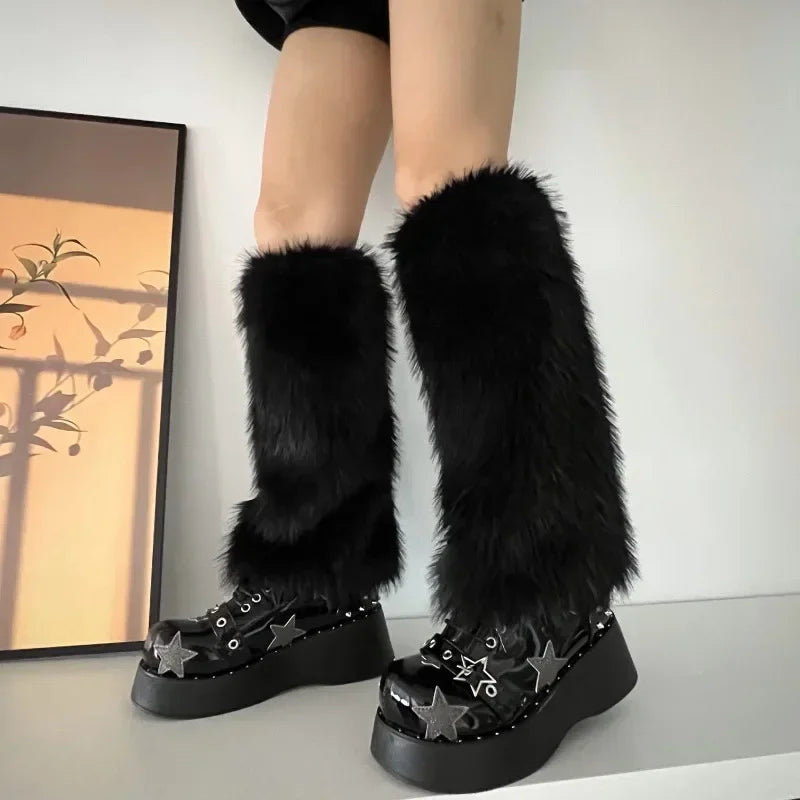 Gothic Faux Fur Rabbit Plush Sock