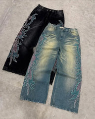 Masonry Gothic Embroidery Baggy Pant
