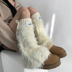 Gothic Mink Fur Thickened Leg Sock