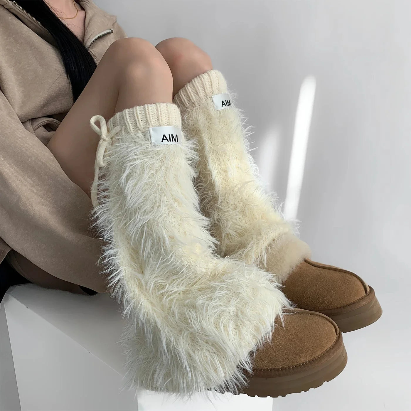 Gothic Mink Fur Thickened Leg Sock
