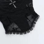 Skeleton Print Crop Corset