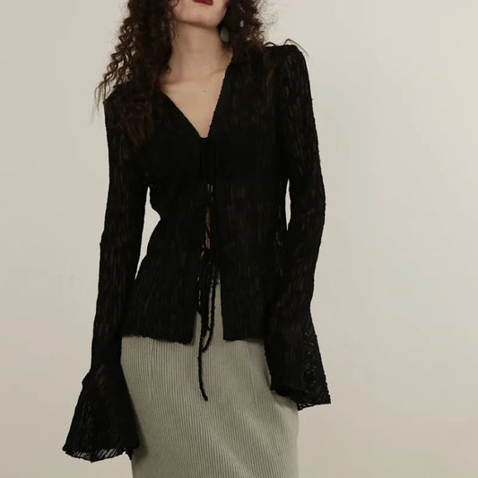 Transparent Lace See Through Blouse